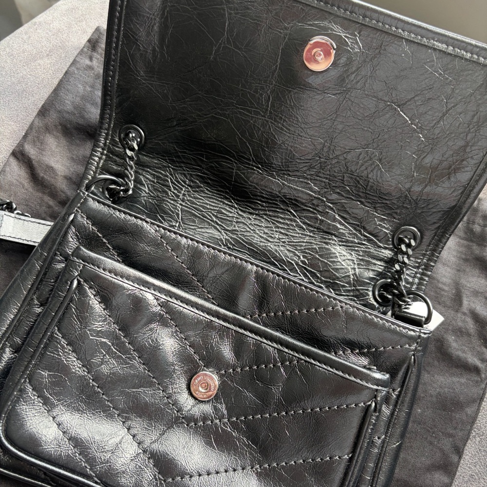 Yves Saint Laurent Black Quilted Leather Chain Bag - Picture 3 of 3